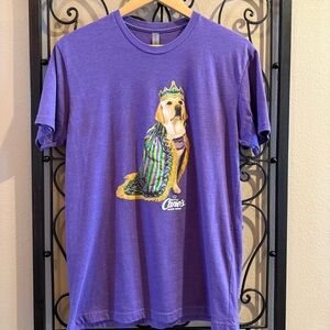 Mardi Gras Raising Canes King Cane Puppy Crew Krewe Unisex T-Shirt Medium Purple